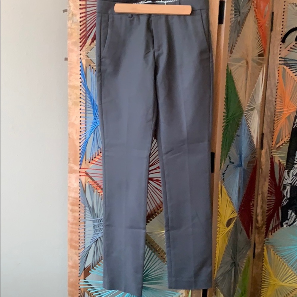 Banana Republic grey, stretchy slacks with pockets